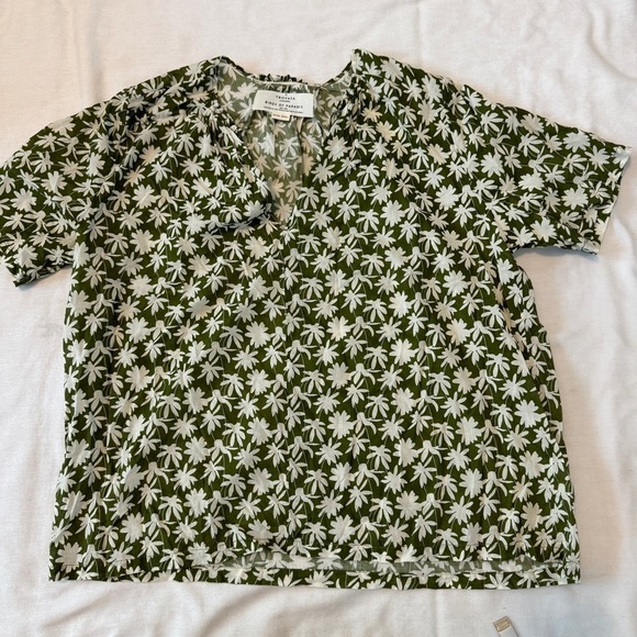 Trovata Birds of Paradis XS Green Floral Blouse Top - Picture 3 of 7